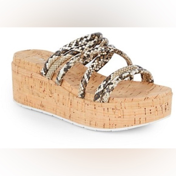 J/Slides NYC Women’s Green Snakeskin Platform Sandals Size 7 - Picture 3 of 11